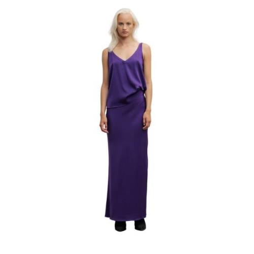 Ahlvar Gallery Hana long silk skirt violet Purple, Dam