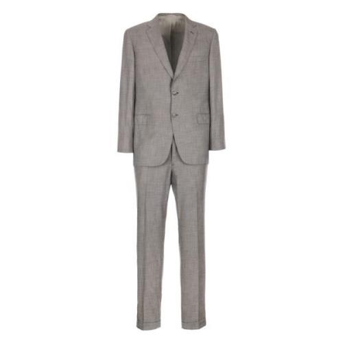 Brioni Single Breasted Suits Gray, Herr