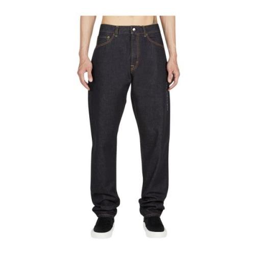 Moncler Texttryck Jeans Black, Herr