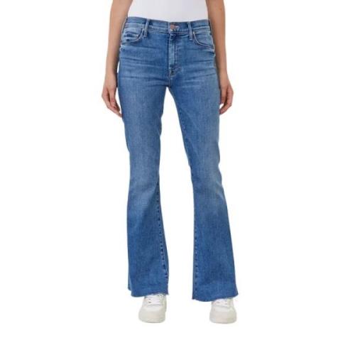 Mother Jeans The Weekkender Fray Light blue wash Blue, Dam