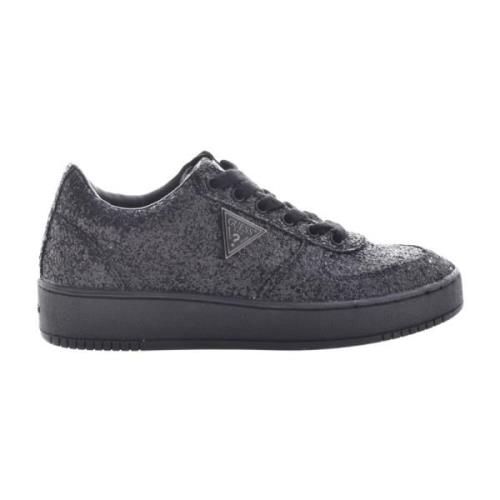 Guess Lågskurna Perforerade Sneakers Black, Dam