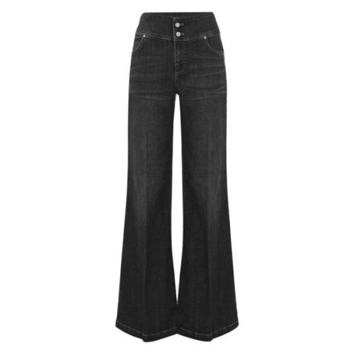 Kocca Utsvängda jeans med hög midja Black, Dam