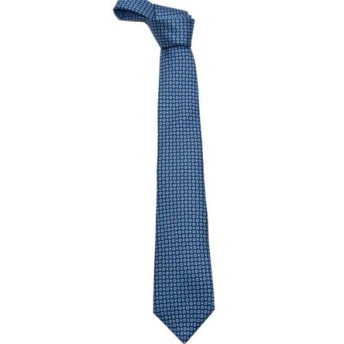 Kiton Bl? Geometrisk Slips, Tillverkad i Italien Blue, Herr