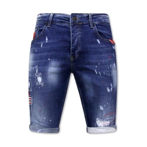 Local Fanatic Slim Jeansshorts Herr Billiga - 1030-Sh Blue, Herr