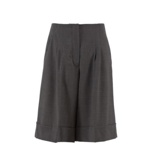 Msgm Bredskuren Veckad Ullshorts Gray, Dam