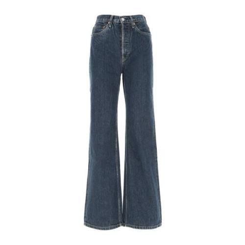 Re/Done Klassiska Flared Jeans för Kvinnor Blue, Dam