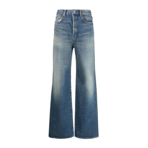 Saint Laurent Löst sittande bootcut jeans Blue, Dam