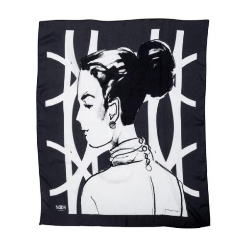 Noor of Sweden Silk-scarf Noor Black Black, Dam