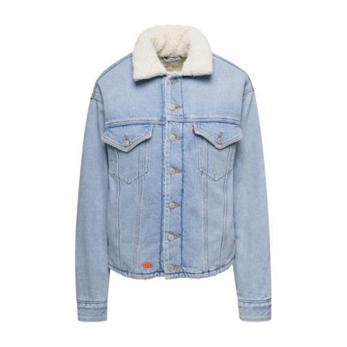 ERL Levis Sherpa Trucker Denim Jacka Blue, Dam