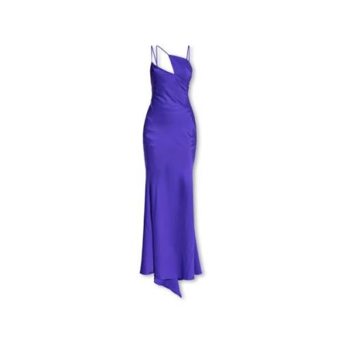 The Attico Melva maxi satin klänning Purple, Dam