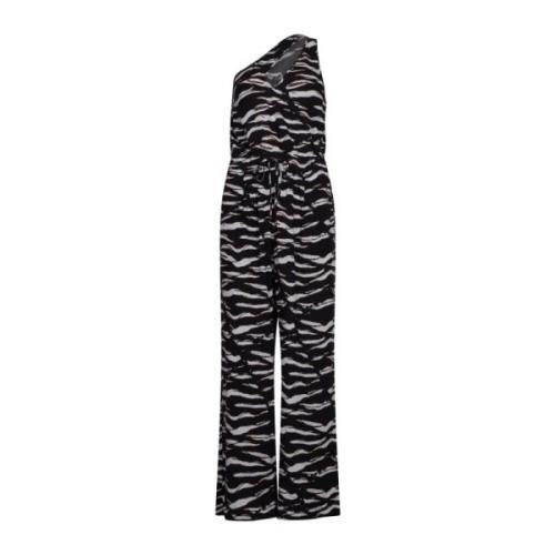 Lala Berlin Zebra Print Cut-Out Jumpsuit Black, Dam