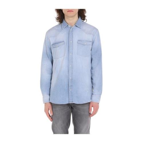 Dondup Jeansskjorta Blue, Herr