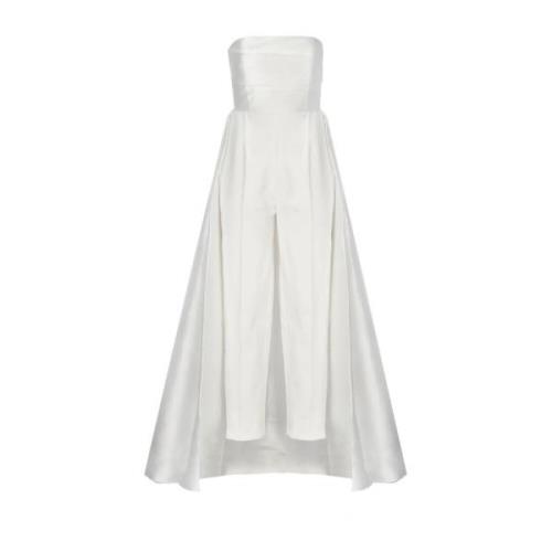 Solace London Vit Jumpsuit med Rak Halslinning White, Dam