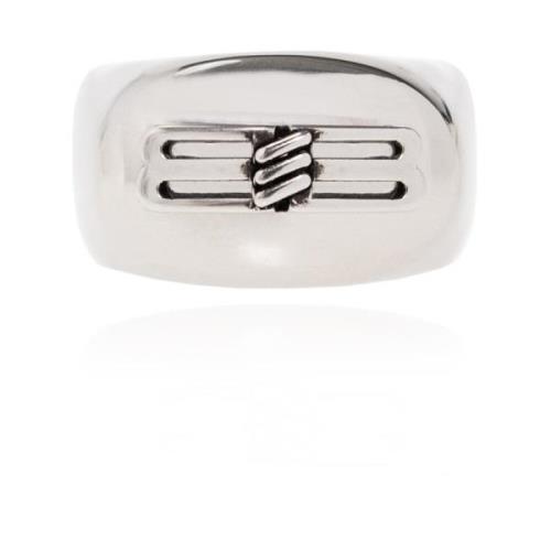 Balenciaga Ring med logotyp Gray, Herr