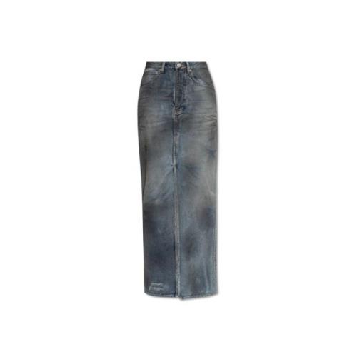 Balenciaga Jeanskjol med vintageeffekt Blue, Dam