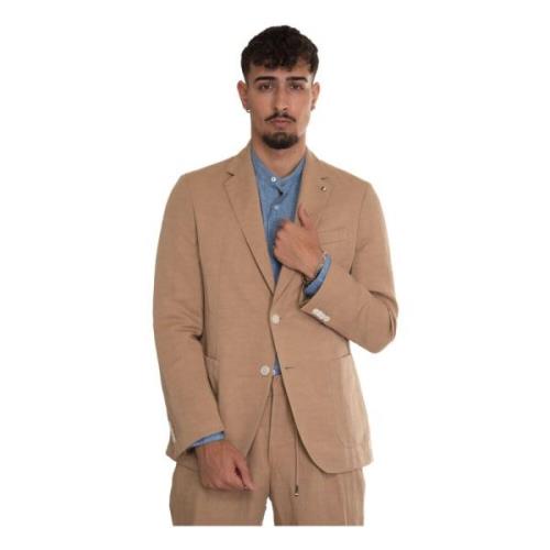 Boss Modern Slim Fit Blazer med 2 knappar Beige, Herr