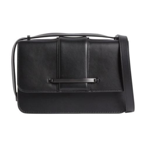 Calvin Klein Svart axelväska med bar hardware Black, Dam