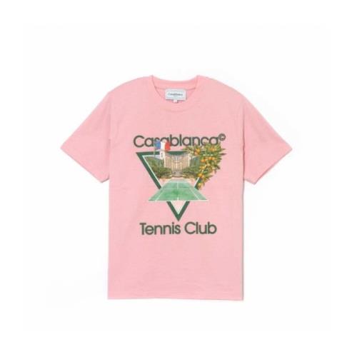 Casablanca Tryckt Logotyp Bomull T-shirt - Rosor Pink, Herr