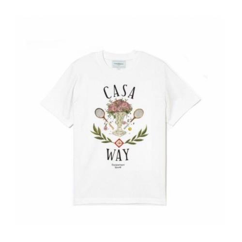 Casablanca Tryckt Logotyp T-shirt - Vit White, Herr