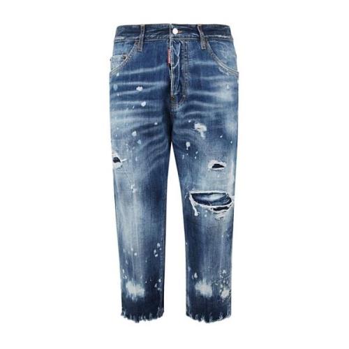 Dsquared2 Eleganta Boot-Cut Jeans för Män Blue, Herr