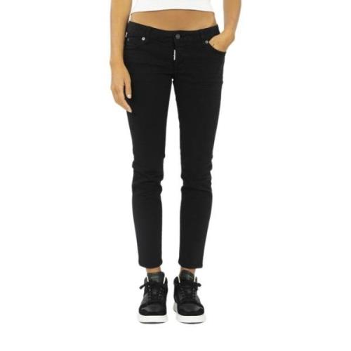 Dsquared2 Cropped Skinny Jeans Black, Dam