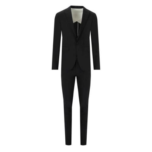 Dsquared2 Tokyo Svart Kostym, Slim Fit, Stretch Ull Black, Herr