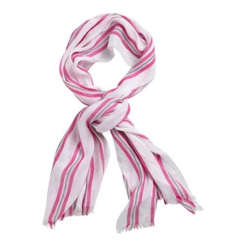 Gant Randig Linne och Bomullsscarf Pink, Dam