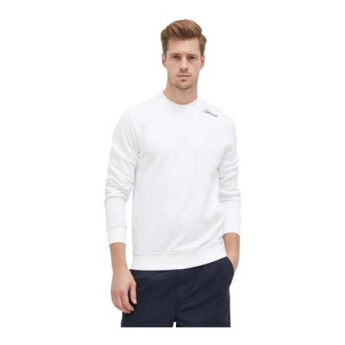 Guess Slim Fit Sweatshirt med Broderad Axellogotyp - Vit White, Herr