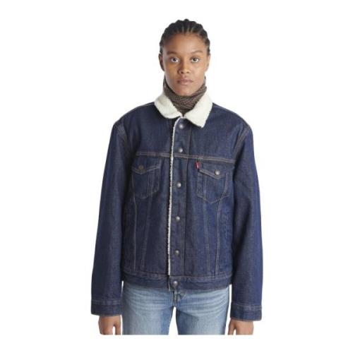 Levi's Denim Pälsjacka Blue, Dam