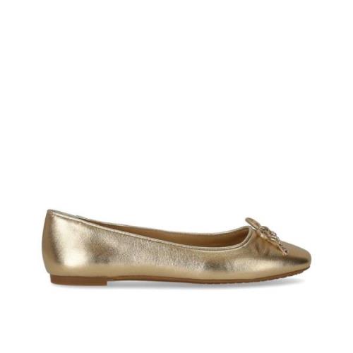 Michael Kors Guld Nori Ballett Flat med Quiltad Innersula Yellow, Dam