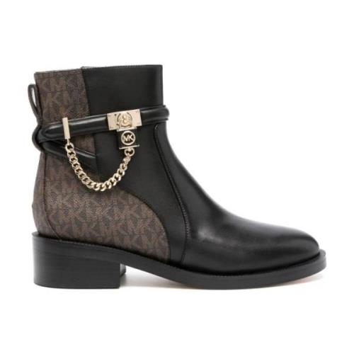 Michael Kors Svarta platta ankelboots Black, Dam