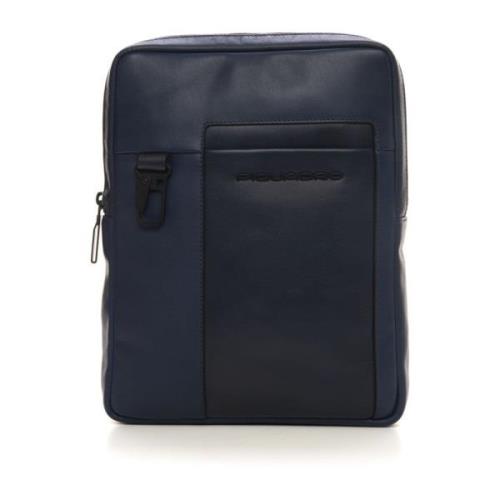 Piquadro Leather shoulder bag Blue, Herr