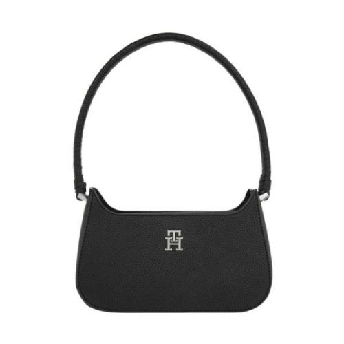 Tommy Hilfiger Svart Emblem Axelväska Black, Dam