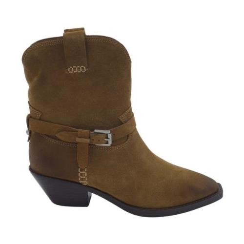 ASH Mocka Ankelboots med Antik Spänne Brown, Dam