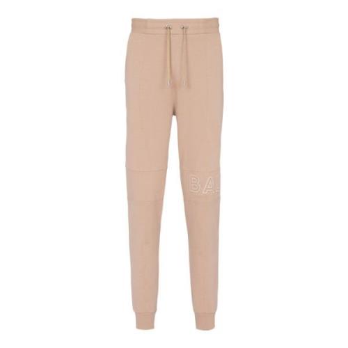 Balmain Präglad Logojoggingbyxor Beige, Herr