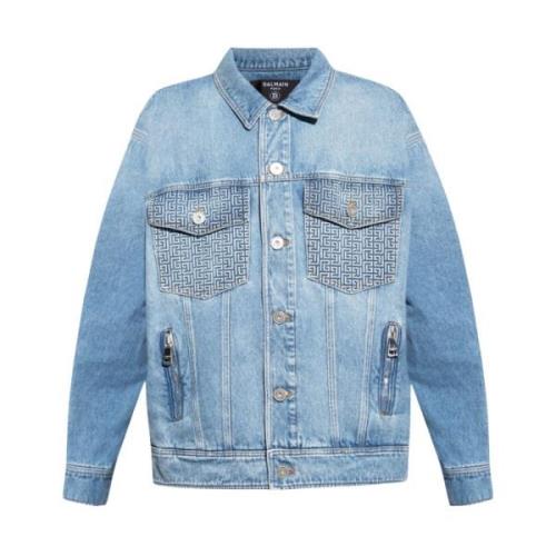 Balmain Avslappnad jeansjacka Blue, Herr