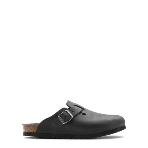 Birkenstock Boston Oiled Leather Träskor Black, Dam