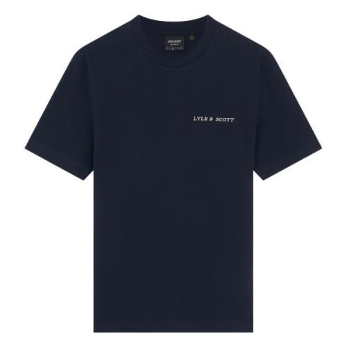 Lyle & Scott Broderad Logotyp T-shirt Blue, Herr