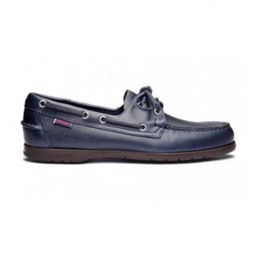 Sebago Handgjorda läder Docksides med halkfria sulor Blue, Herr