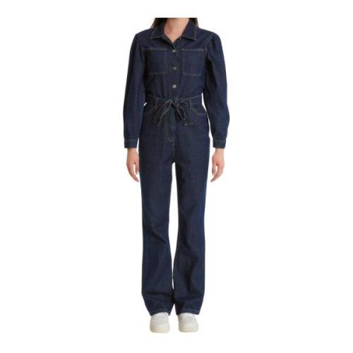 Catwalk Blå Denim Jumpsuit med Breda Ben Blue, Dam