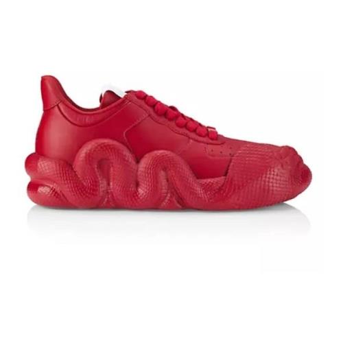 Giuseppe Zanotti Cobra Läder Sneakers Red, Herr