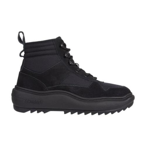 Tommy Jeans Svarta Ankelboots i Blandat Material Black, Herr