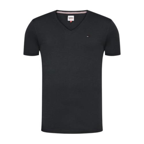 Tommy Jeans Ekologisk Bomull V-Hals T-Shirt Black, Herr