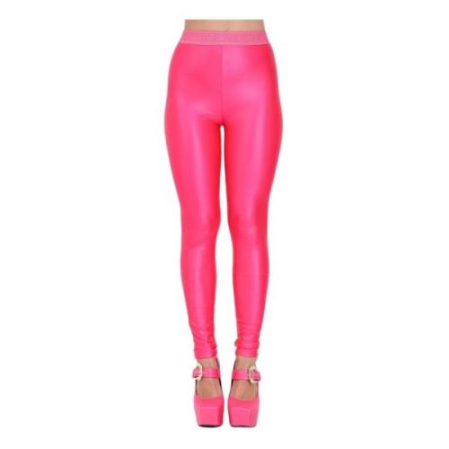 Versace Jeans Couture Blankt Logo Jacquard Leggings Pink, Dam