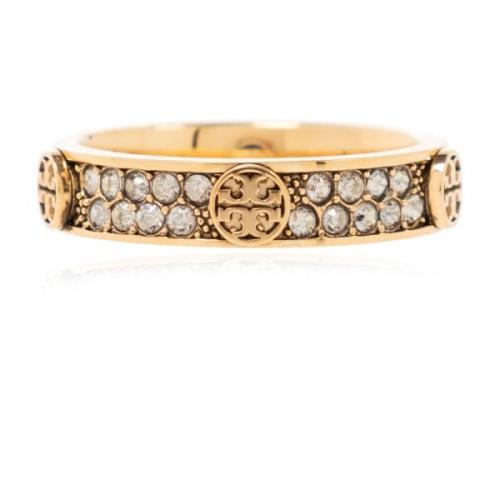 Tory Burch ‘Miller’ ring med logotyp Yellow, Dam