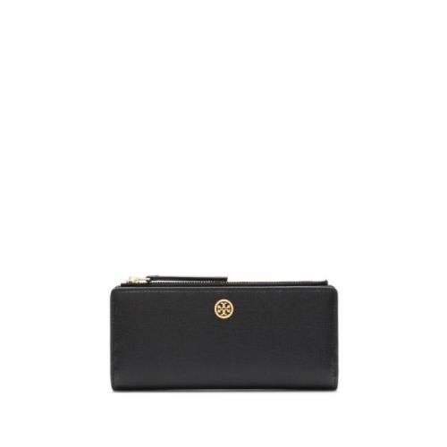 Tory Burch Robinson Dragkedja Slim Plånbok - Elegant Svart Läder Black...