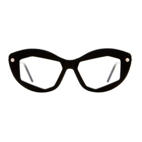 Kuboraum Svart Shine RX Oval Cat-Eye Glasögon Black, Dam