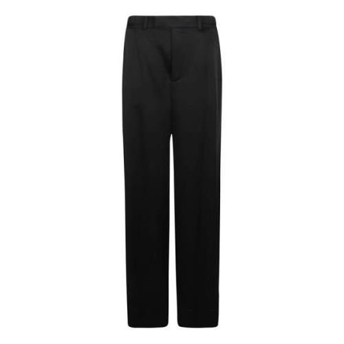 Saint Laurent Lyxiga Straight Byxor för Kvinnor Black, Dam