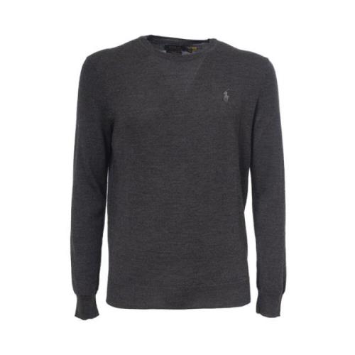 Polo Ralph Lauren Italiensk Ull Crewneck Tröja Gray, Herr