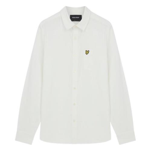 Lyle & Scott Grid Textur Skjorta White, Herr